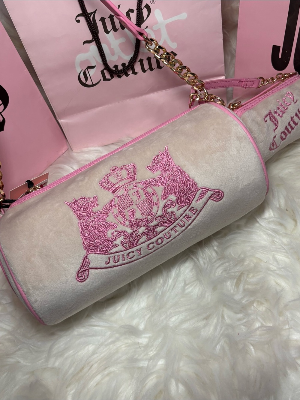 Pink juicy couture barrel bag